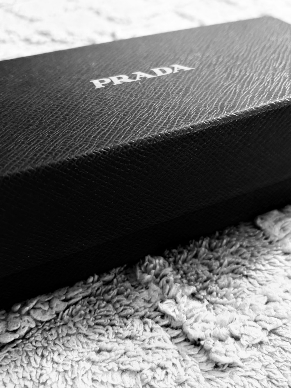Prada Black Glasses Box with White Logo